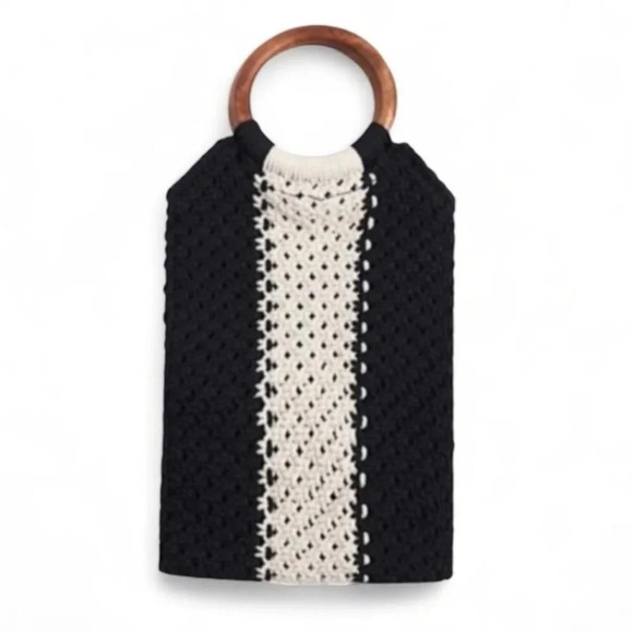 NWT-Laude The Label Gabby Mini Macrame Bag NWT $118 Retail - Picture 1 of 5